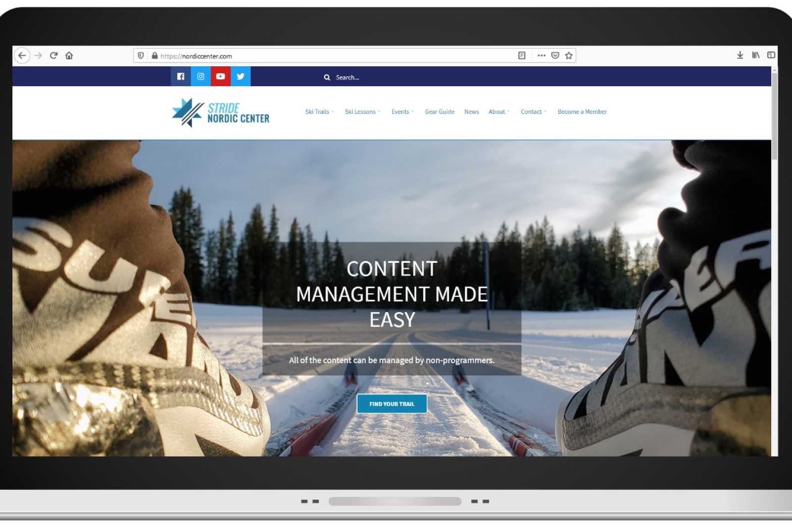 Nordic Center is a full customizable website theme that meets every business need of a Nordic Center or a cross-country ski area.